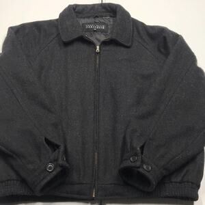 PERRY ELLIS Mens XL Black Wool Coat